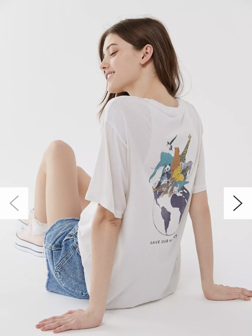 Urban Outfitters Save Our Habitat Graphic Tee Oversized Animal Print Tee XS